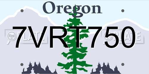 7VRT750 Oregon License Plate