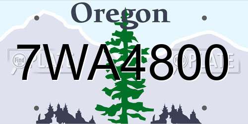 7WA4800 Oregon License Plate