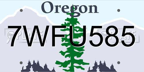 7WFU585 Oregon License Plate