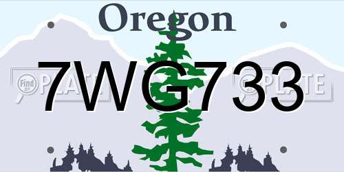 7WG733 Oregon License Plate
