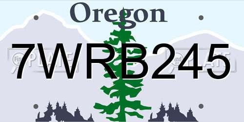 7WRB245 Oregon License Plate