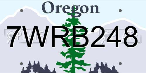 7WRB248 Oregon License Plate