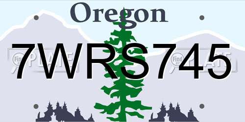 7WRS745 Oregon License Plate