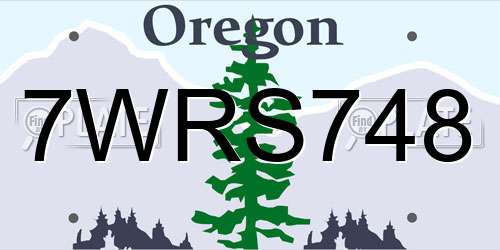 7WRS748 Oregon License Plate