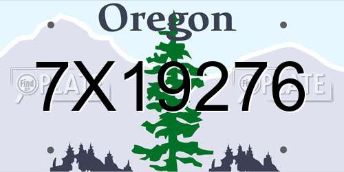 7X19276 Oregon License Plate