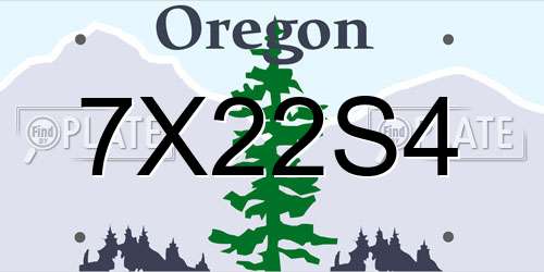 7X22S4 Oregon License Plate