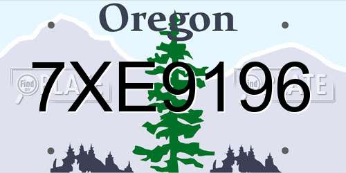 7XE9196 Oregon License Plate