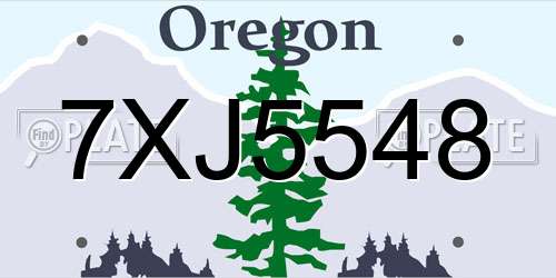 7XJ5548 Oregon License Plate