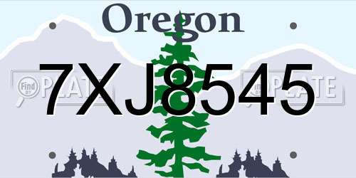 7XJ8545 Oregon License Plate