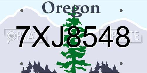 7XJ8548 Oregon License Plate