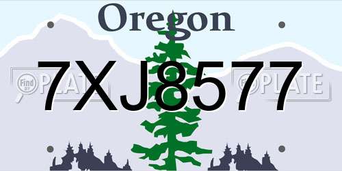 7XJ8577 Oregon License Plate