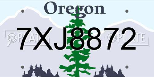 7XJ8872 Oregon License Plate