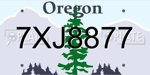 7XJ8877 Oregon License Plate