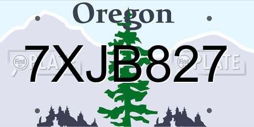 7XJB827 Oregon License Plate