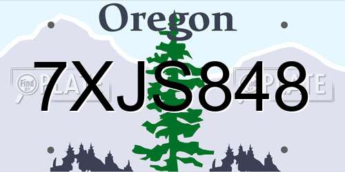 7XJS848 Oregon License Plate