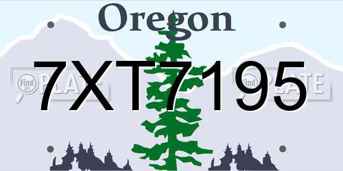 7XT7195 Oregon License Plate