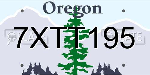 7XTT195 Oregon License Plate