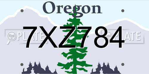 7XZ784 Oregon License Plate