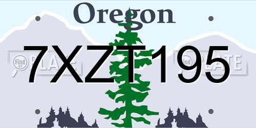 7XZT195 Oregon License Plate