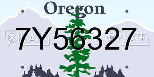 7Y56327 Oregon License Plate