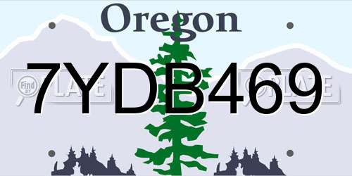 7YDB469 Oregon License Plate