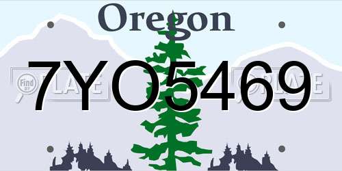 7YO5469 Oregon License Plate