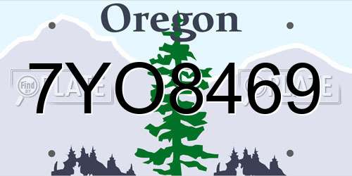 7YO8469 Oregon License Plate