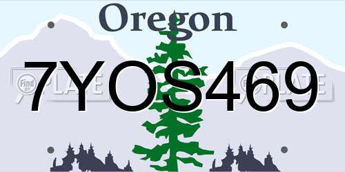 7YOS469 Oregon License Plate