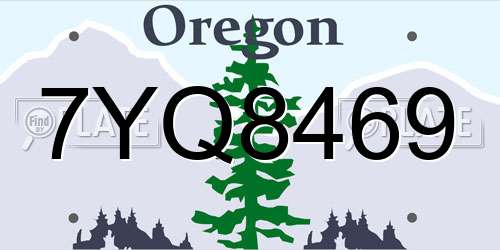 7YQ8469 Oregon License Plate