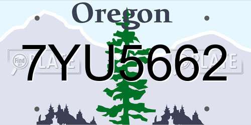 7YU5662 Oregon License Plate