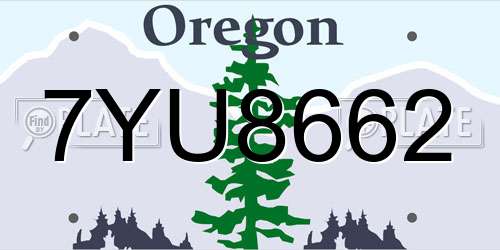 7YU8662 Oregon License Plate