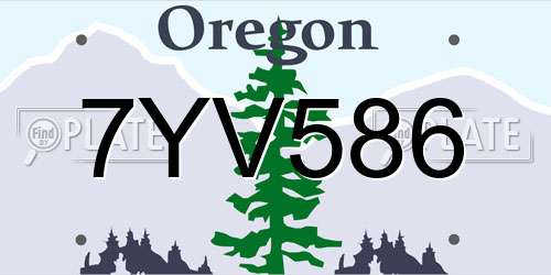 7YV586 Oregon License Plate