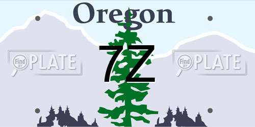 7Z Oregon License Plate