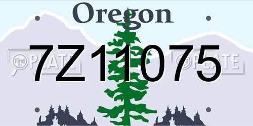 7Z11075 Oregon License Plate