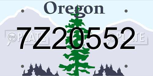 7Z20552 Oregon License Plate