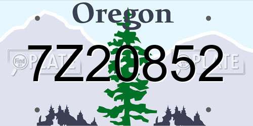 7Z20852 Oregon License Plate