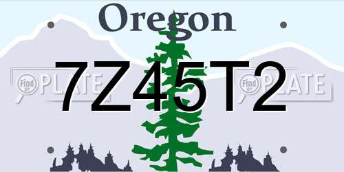 7Z45T2 Oregon License Plate