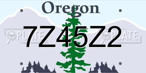 7Z45Z2 Oregon License Plate