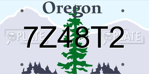 7Z48T2 Oregon License Plate