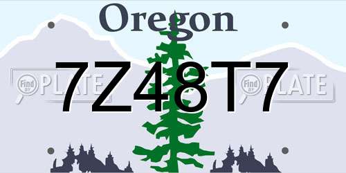 7Z48T7 Oregon License Plate