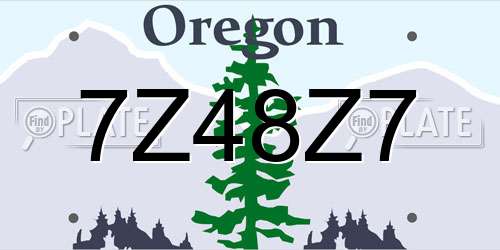 7Z48Z7 Oregon License Plate