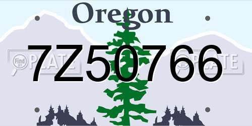 7Z50766 Oregon License Plate