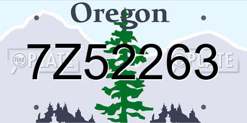 7Z52263 Oregon License Plate