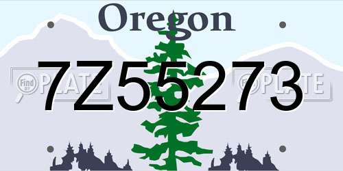 7Z55273 Oregon License Plate