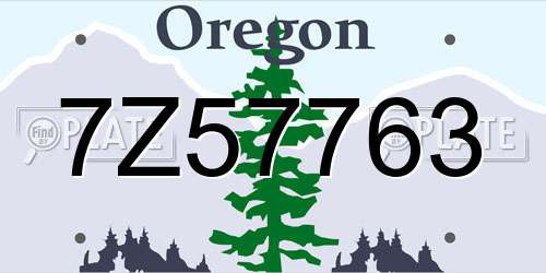 7Z57763 Oregon License Plate
