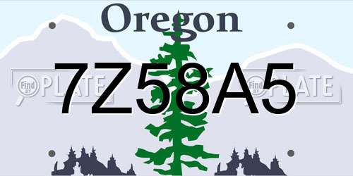 7Z58A5 Oregon License Plate