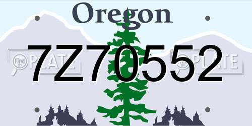 7Z70552 Oregon License Plate