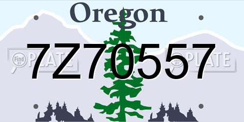 7Z70557 Oregon License Plate