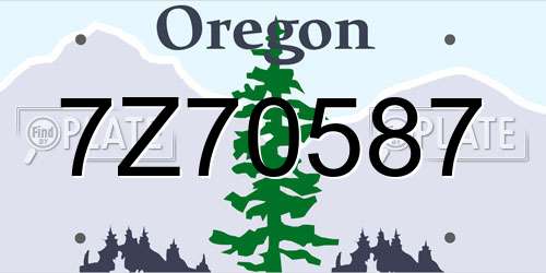 7Z70587 Oregon License Plate