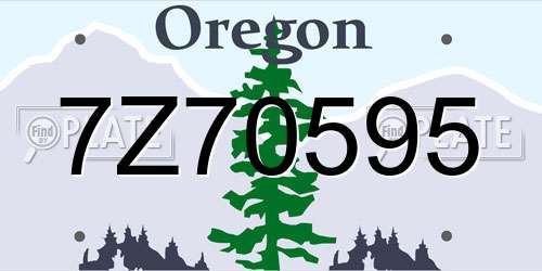 7Z70595 Oregon License Plate